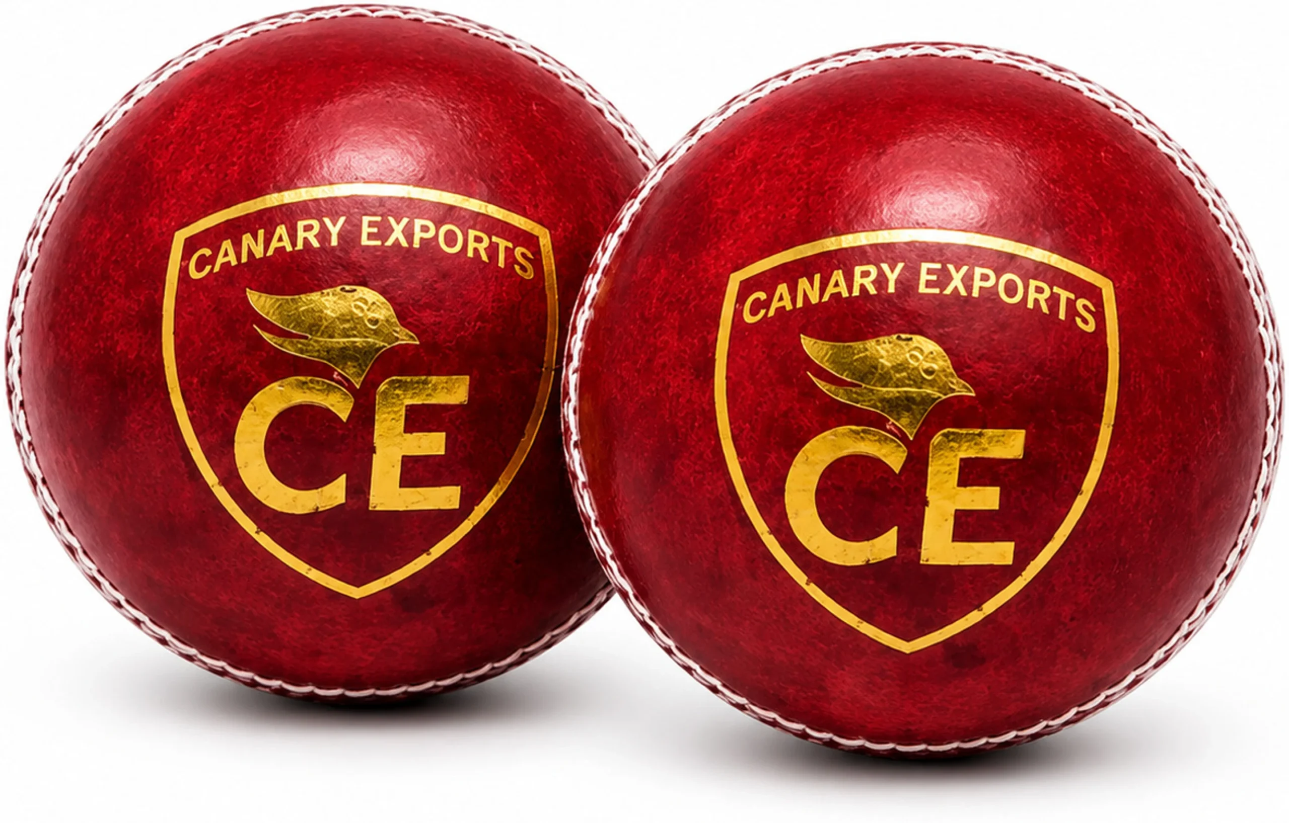 CANARY EXPORTS Red Leather Cricket Balls for Match & Practice Cricket Leather Ball (Standard, Pack of 2, Red)